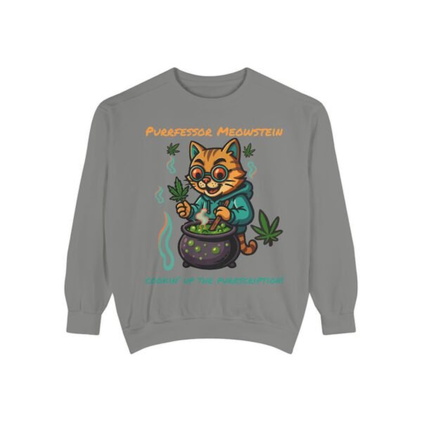 Purrfessor Meowstein Sweatshirt - Cozy Weed-Themed Unisex Apparel - Image 12