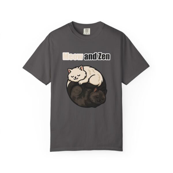 Cute Cat Lovers T-Shirt - "Meow and Zen" Unisex Garment-Dyed Tee - Image 38