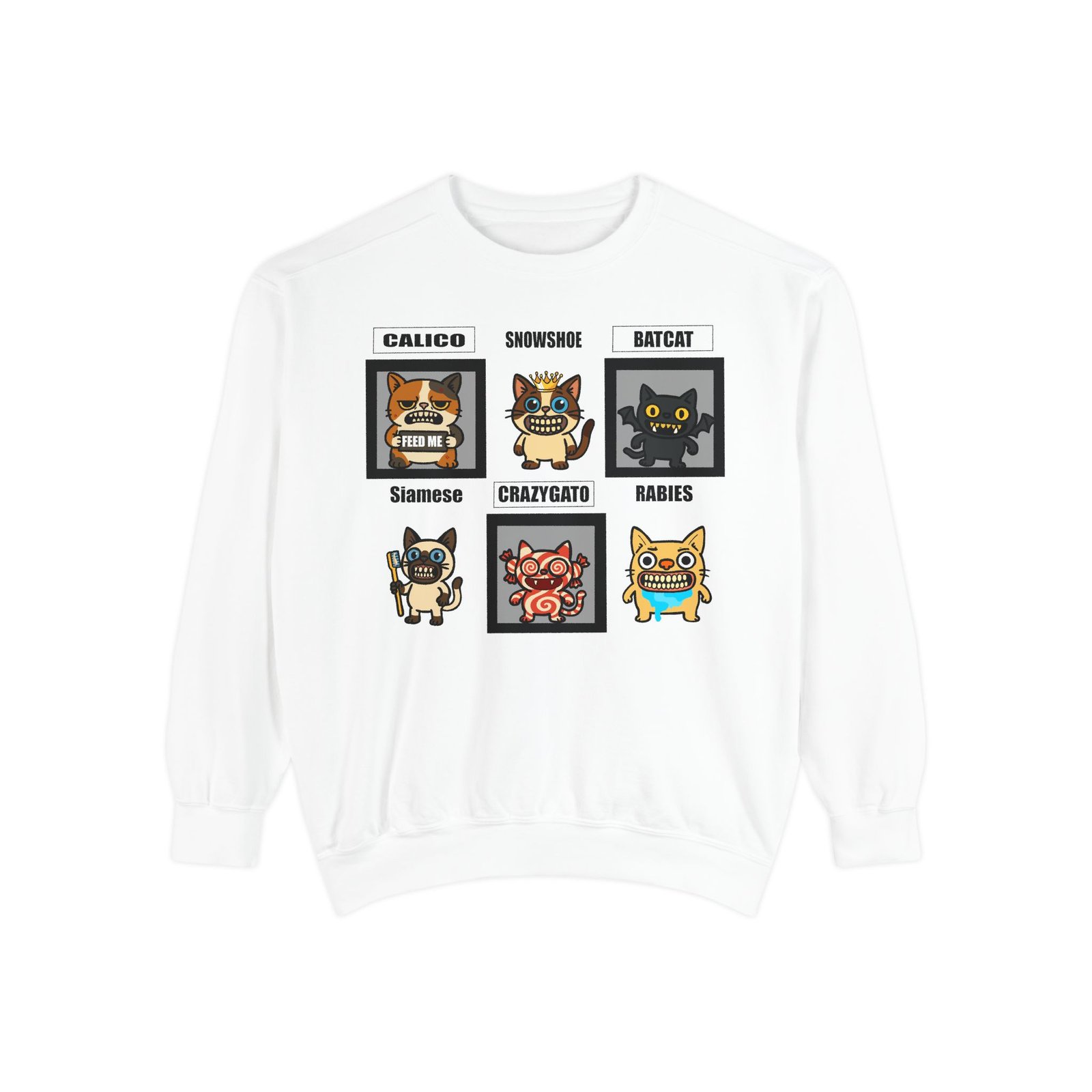 Cute Cat-Themed Unisex Sweatshirt with Playful Designs