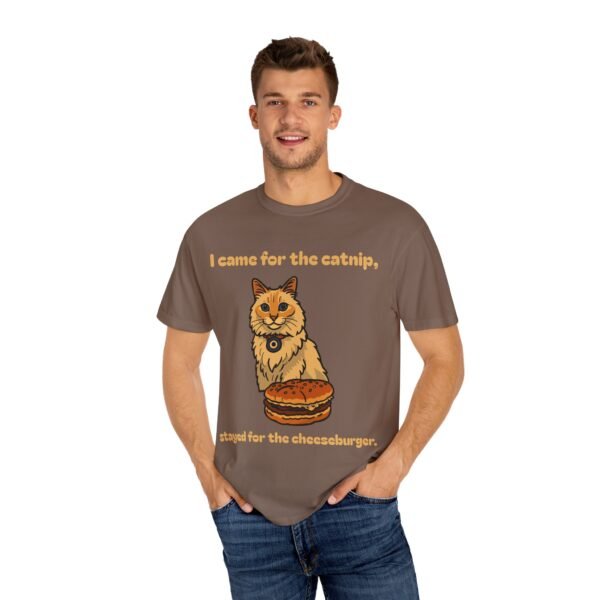 Cat-Themed Unisex T-Shirt - 'I Came for the Catnip, Stayed for the Cheeseburger' - Perfect for Cat Lovers, Funny Gift, Casual Wear, [...] - Image 15
