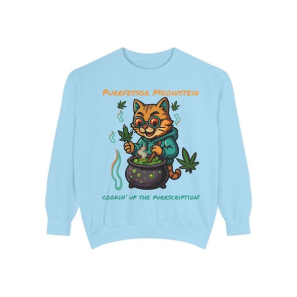 Purrfessor Meowstein Sweatshirt - Cozy Weed-Themed Unisex Apparel - Image 20