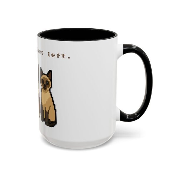Pixel Art Cat Coffee Mug - 'Game On, 9 Lives Left' - Image 19