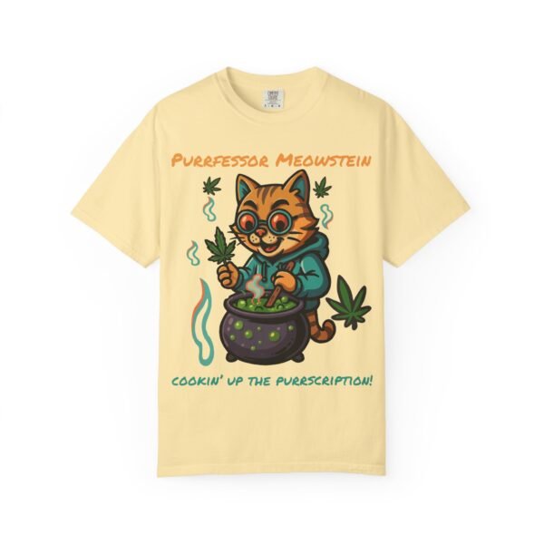 Purrfessor Meowstein Unisex Garment-Dyed T-Shirt - Cookin' Up the Purrscription! - Image 12