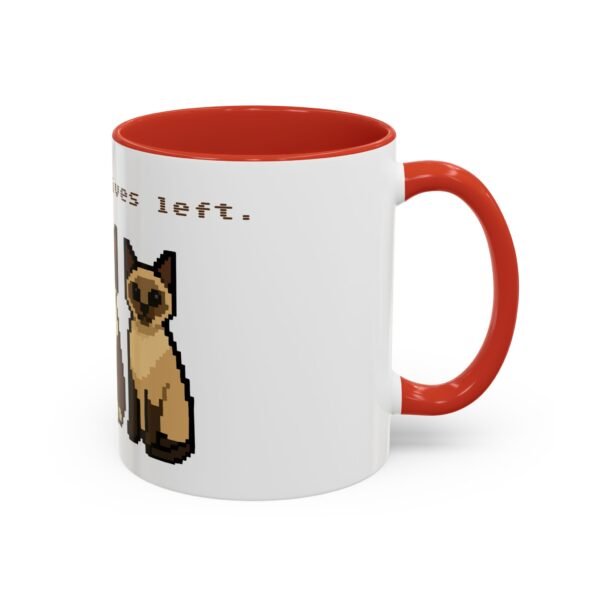 Pixel Art Cat Coffee Mug - 'Game On, 9 Lives Left' - Image 14