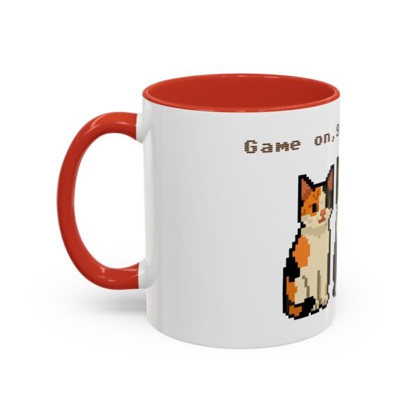 Pixel Art Cat Coffee Mug - 'Game On, 9 Lives Left' - Image 15