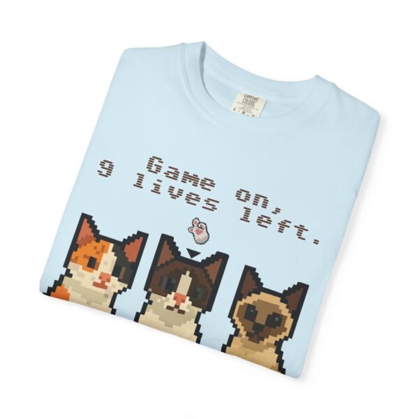 Pixel Art Cat Lovers Unisex T-Shirt - "Game On, 9 Lives Left" - Image 32