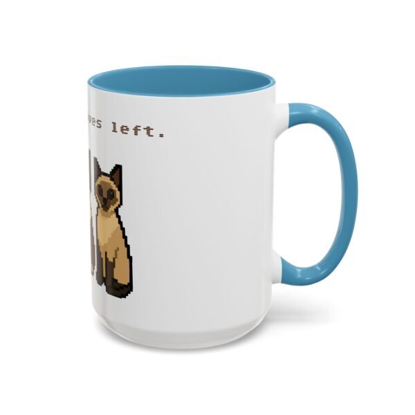 Pixel Art Cat Coffee Mug - 'Game On, 9 Lives Left' - Image 35