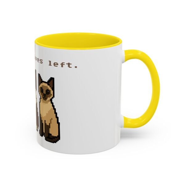 Pixel Art Cat Coffee Mug - 'Game On, 9 Lives Left' - Image 47