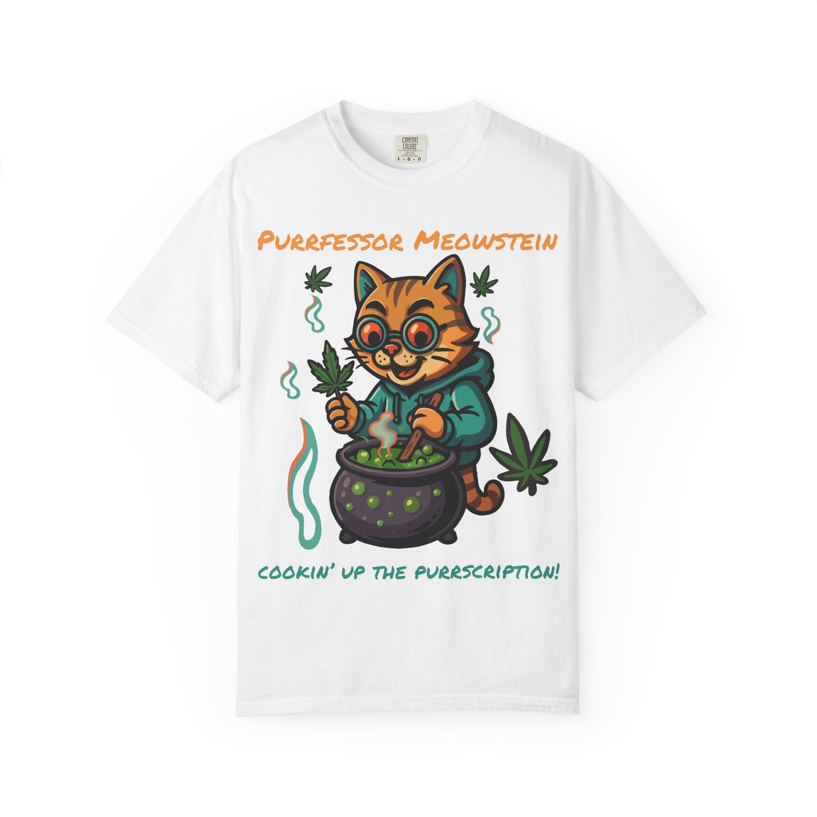 Purrfessor Meowstein Unisex Garment-Dyed T-Shirt – Cookin’ Up the Purrscription!