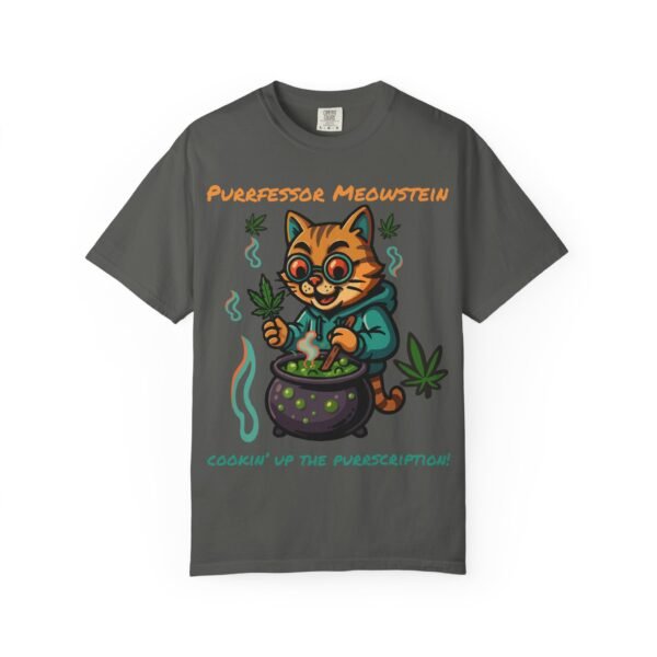 Purrfessor Meowstein Unisex Garment-Dyed T-Shirt - Cookin' Up the Purrscription! - Image 16