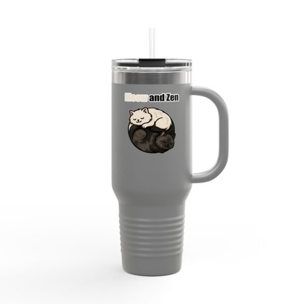 Meow and Zen Insulated Travel Mug - 40oz Cat Lovers Drinkware - Image 7