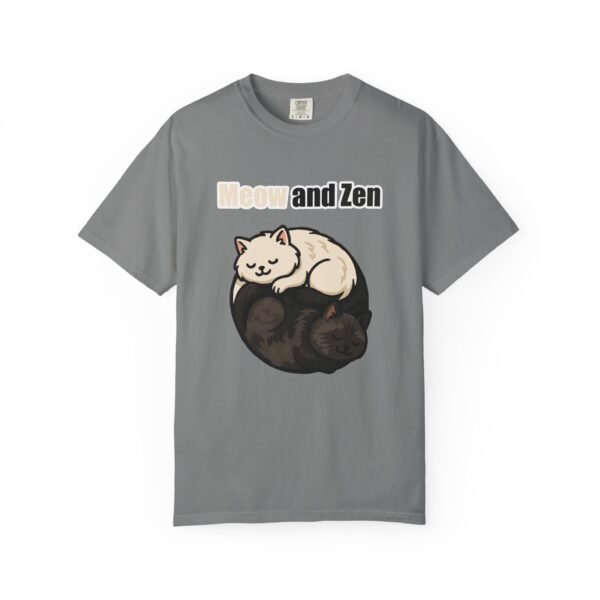 Cute Cat Lovers T-Shirt - "Meow and Zen" Unisex Garment-Dyed Tee - Image 14