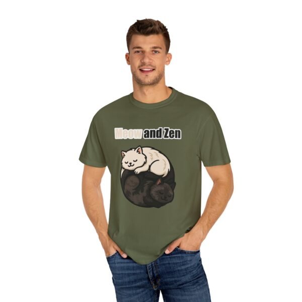Cute Cat Lovers T-Shirt - "Meow and Zen" Unisex Garment-Dyed Tee - Image 21
